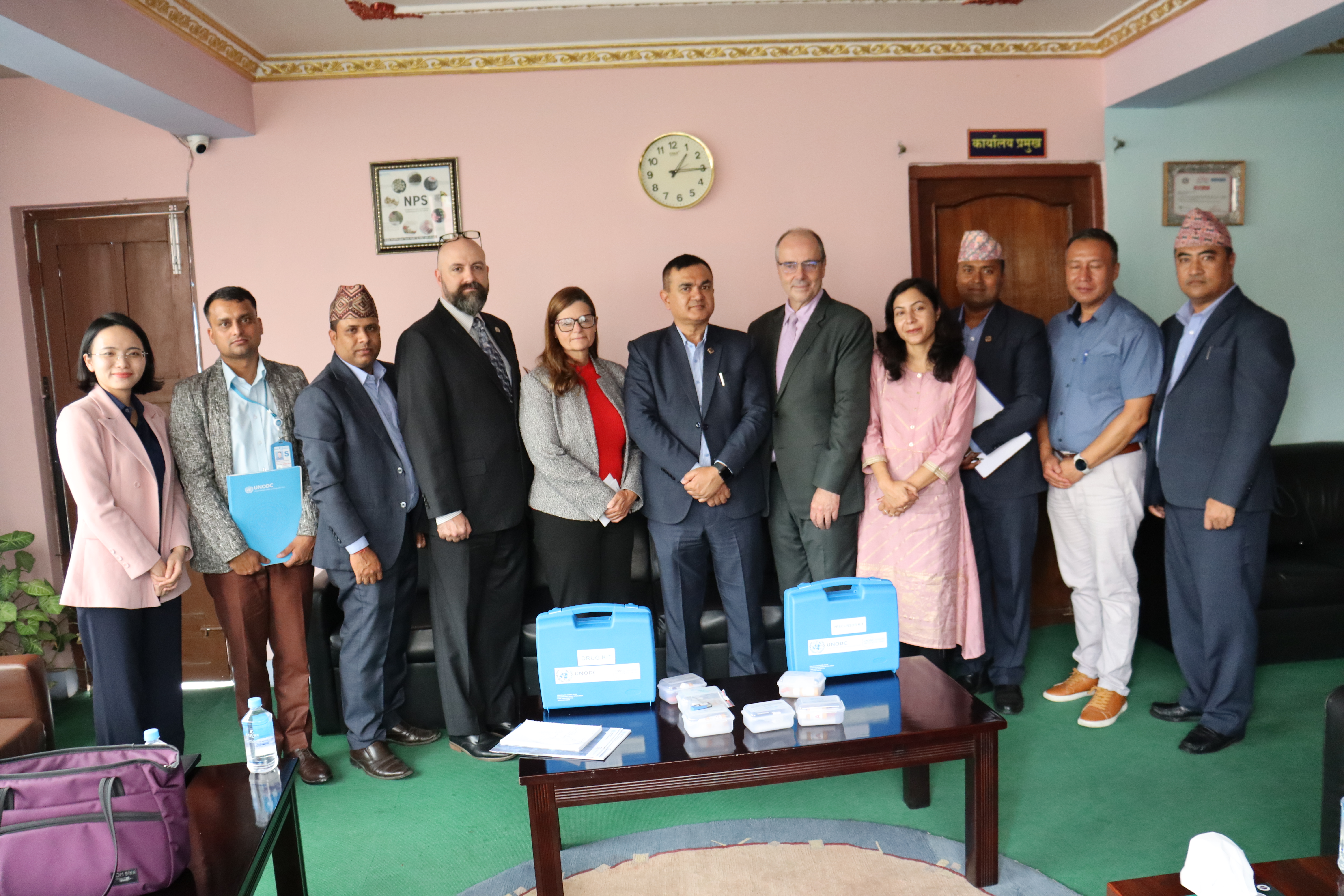 Chief of NCB meeting with the Head of UNODC Nepal Mr. ULRICH MEISER and Regional Director of Bureau of International Narcotics & Law Enforcement MARCY S BROWN.